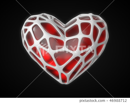 red heart with white frame for valentine's day. 3d illustration red heart with white frame for valentine's day. 3d illustration 46988712