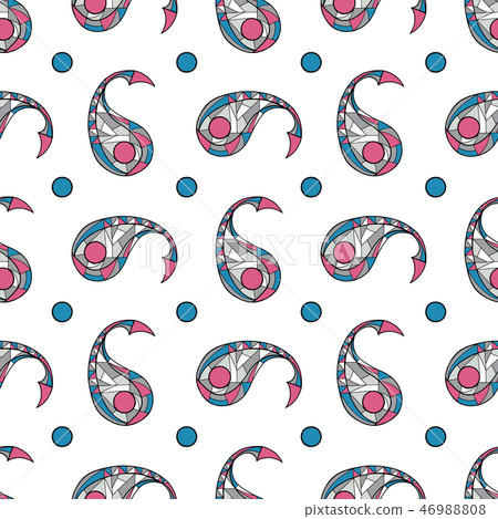 Paisley hand drawn vector seamless pattern. Abstract exotic background for surface design, textile Paisley hand drawn vector seamless pattern. Abstract exotic background for surface design, textile 46988808