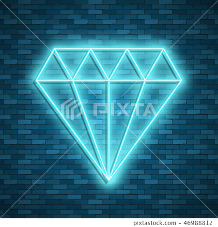diamond icon in neon style. Vector illustraton diamond icon in neon style. Vector illustraton 46988812