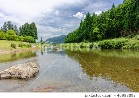 Landscape of the clear stream Katsura River Landscape of the clear stream Katsura River 46988892