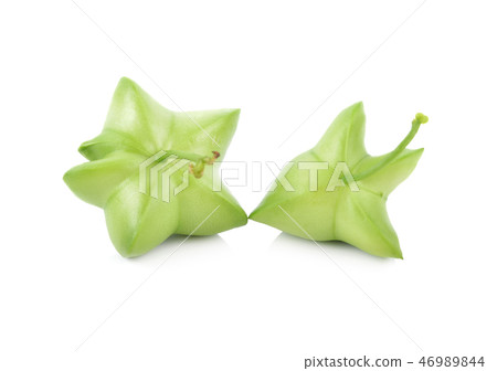 whole fresh sacha inchi with stem on white 46989844