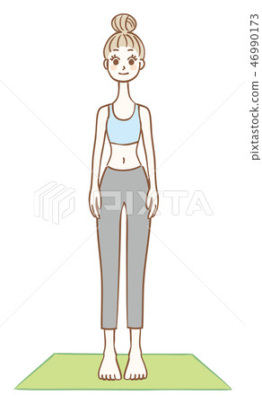 女性挺直的全身 46990173