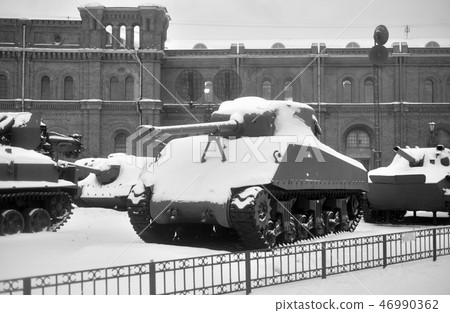 The M4 Sherman tank. The M4 Sherman tank. 46990362