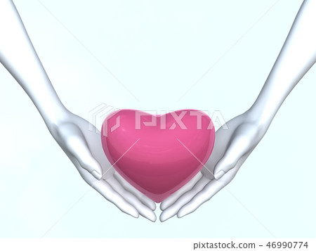 CG 3D illustration 3D design mark heart Valentine's day love medical care hand care CG 3D illustration 3D design mark heart Valentine's day love medical care hand care 46990774
