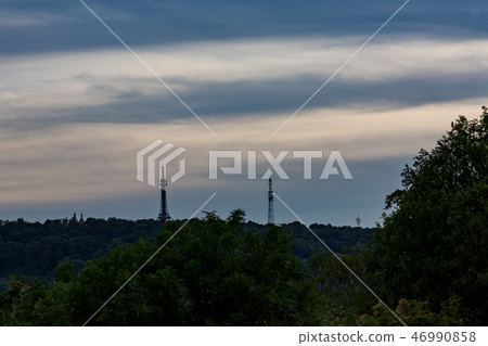 High view from Prague, the blue hour 46990858