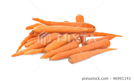 fresh carrots, baby carrot isolated on white  46991143