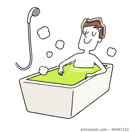 男人在洗澡放鬆 46991532