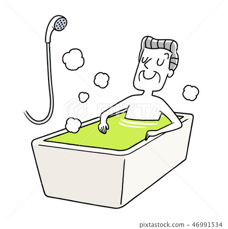 Senior man relaxing in bath Senior man relaxing in bath 46991534