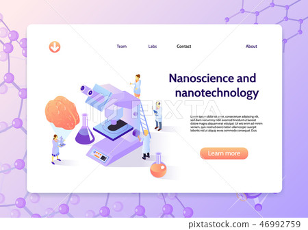Isometric Nanotechnology Concept Banner 46992759