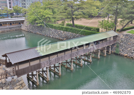 a Sayabashi bridge of Takamatsu castle a Sayabashi bridge of Takamatsu castle 46992870