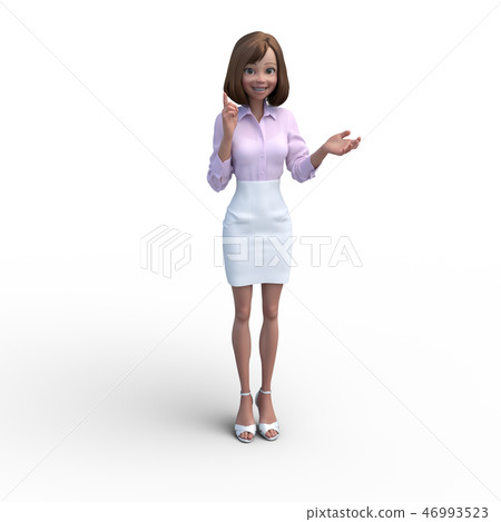 Posing business woman female perming3DCG Illustration material Posing business woman female perming3DCG Illustration material 46993523