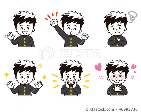Junior high school boy set 02 (school run) Junior high school boy set 02 (school run) 46993736