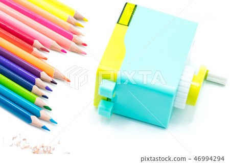 pastel blue yellow rotary pencil sharpener shaving pastel blue yellow rotary pencil sharpener shaving 46994294