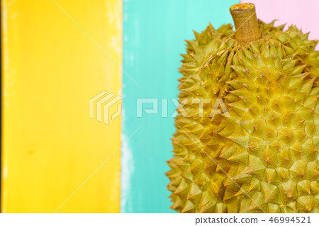 Fresh Cut Monthong Durian on colorful background 46994521