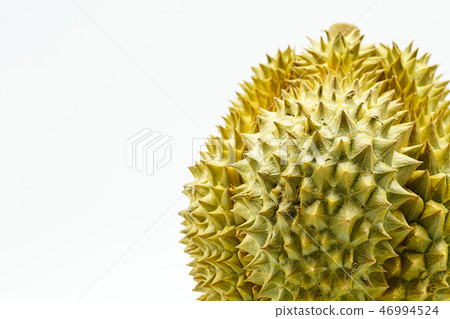 Fresh Cut Monthong Durian on white background 46994524