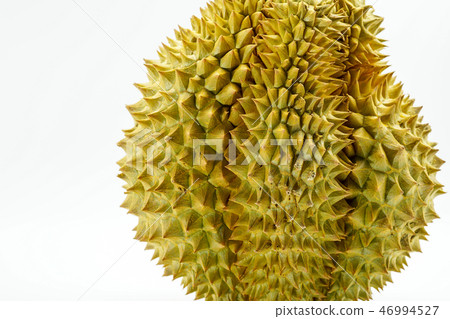 Fresh Cut Monthong Durian on white background 46994527