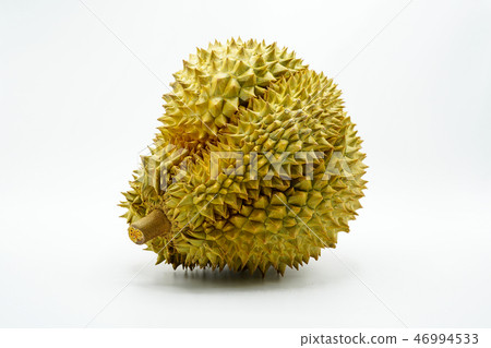 Fresh Cut Monthong Durian on white background 46994533