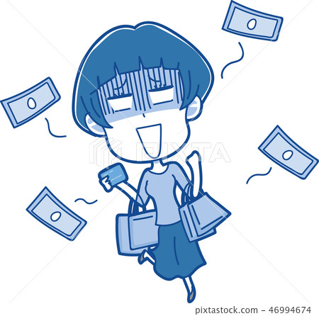 Stock Illustration: money, woman, lady Stock Illustration: money, woman, lady 46994674