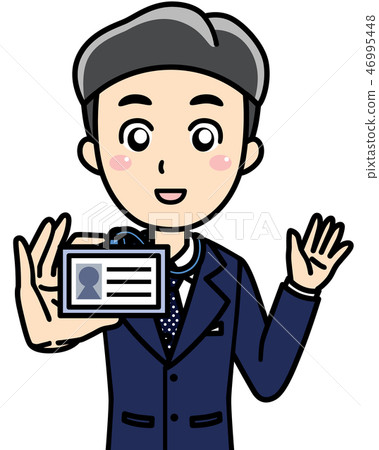 Male company employee Salaryman's self-introduction, ID, employee ID card 46995448