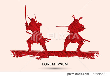 Samurai Warrior with sword, Ready to fight graphic 46995562