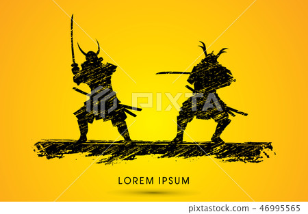 Samurai Warrior with sword, Ready to fight graphic 46995565