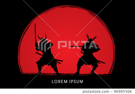 Samurai Warrior with sword, Ready to fight graphic 46995566