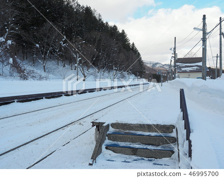 Winter Station Hakodate Main Line Ginzan Station 46995700
