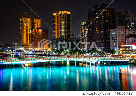 Taiwan's Kaohsiung Love River Night Scene Kaohsiung River, Taiwan, Asia 46995718
