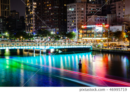 臺灣高雄愛河夜景 Kaohsiung River, Taiwan, Asia 46995719