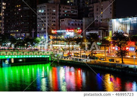 Taiwan's Kaohsiung Love River Night Scene Kaohsiung River, Taiwan, Asia 46995723