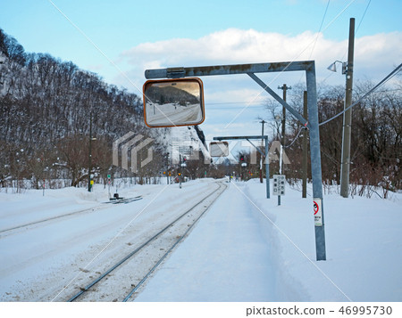 Winter Station Hakodate Main Line Shibetsu Station 46995730