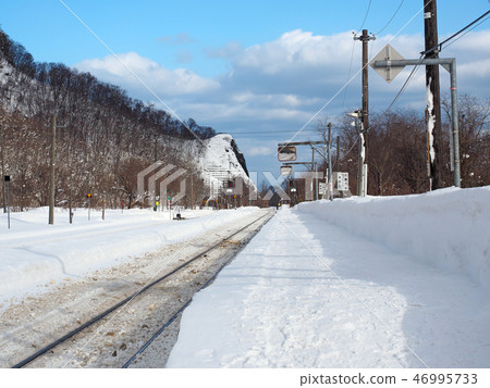 Winter Station Hakodate Main Line Shibetsu Station 46995733