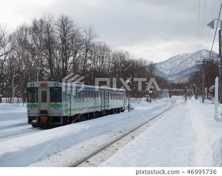 Winter Station Hakodate Main Line Shibetsu Station 46995736
