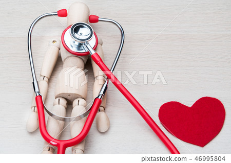 world health day stethoscope and wood man world health day stethoscope and wood man 46995804
