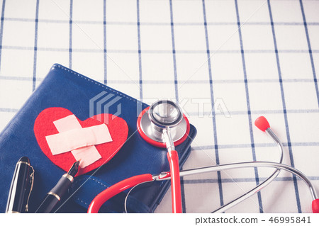 World health day red stethoscope and red heart World health day red stethoscope and red heart 46995841