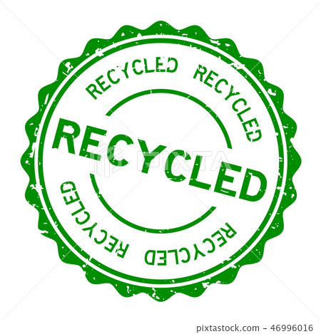 Grunge green recycled word round rubber stamp Grunge green recycled word round rubber stamp 46996016