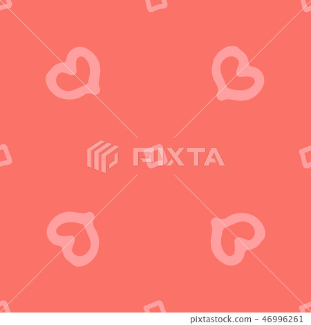 Abstract seamless vector background with hearts on coral color. Abstract seamless vector background with hearts on coral color. 46996261