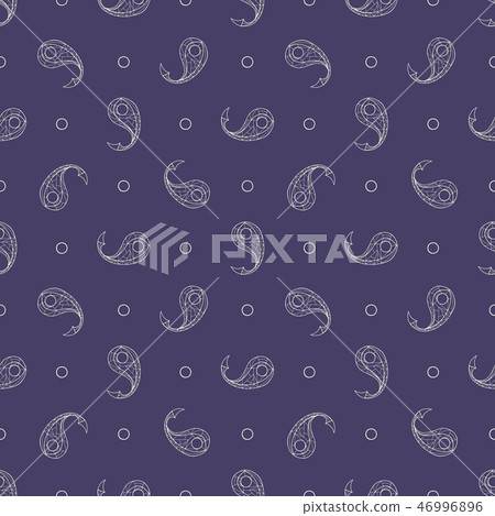 Paisley hand drawn vector seamless pattern. Abstract exotic background for surface design, textile 46996896
