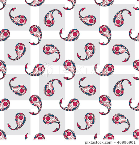 Paisley hand drawn vector seamless pattern. Abstract exotic background for surface design, textile Paisley hand drawn vector seamless pattern. Abstract exotic background for surface design, textile 46996901