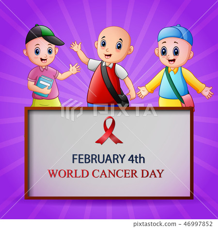 February 4 World Cancer Day Poster Stock Illustration