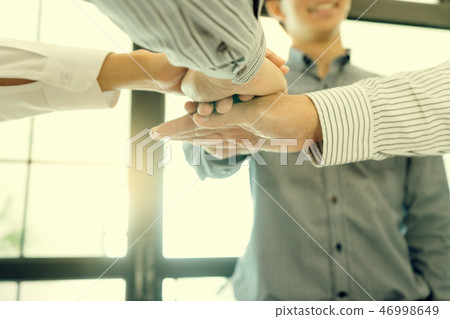 Businessman hand together Handshake for business project teamwor Businessman hand together Handshake for business project teamwor 46998649