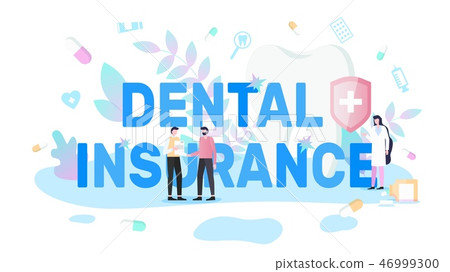 Taking Policy of Dental Insurance Vector Banner 46999300