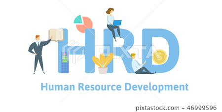 HRD, Human Resource Development. Concept with keywords, letters and icons. Flat vector illustration HRD, Human Resource Development. Concept with keywords, letters and icons. Flat vector illustration 46999596