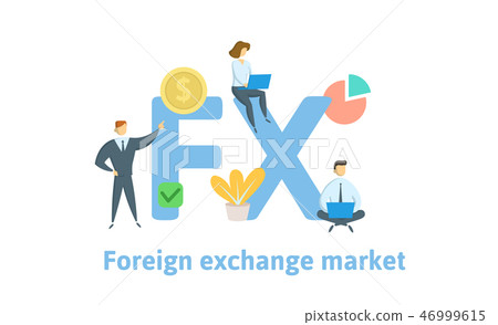 FX, Foreign Exchange Market. Concept with keywords, letters and icons. Flat vector illustration FX, Foreign Exchange Market. Concept with keywords, letters and icons. Flat vector illustration 46999615