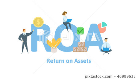 ROA, return on assets. Concept with keywords, letters and icons. Flat vector illustration. Isolated ROA, return on assets. Concept with keywords, letters and icons. Flat vector illustration. Isolated 46999635