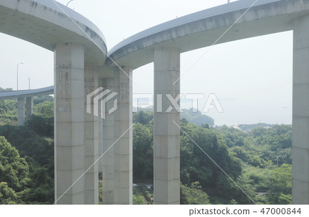 view out of train cross of the Seto Bridge 47000844