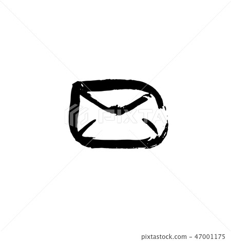 Mail grunge icon. Letter brush ink vector illustration. Mail grunge icon. Letter brush ink vector illustration. 47001175