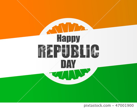Happy Republic Day of India. National flag. Vector 47001900