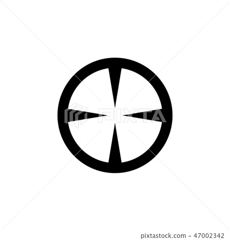 Black aim icon. Sniper scope crosshairs sign. 47002342