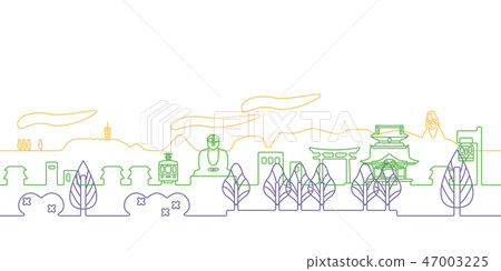 街道佈置線描鎌倉2 47003225